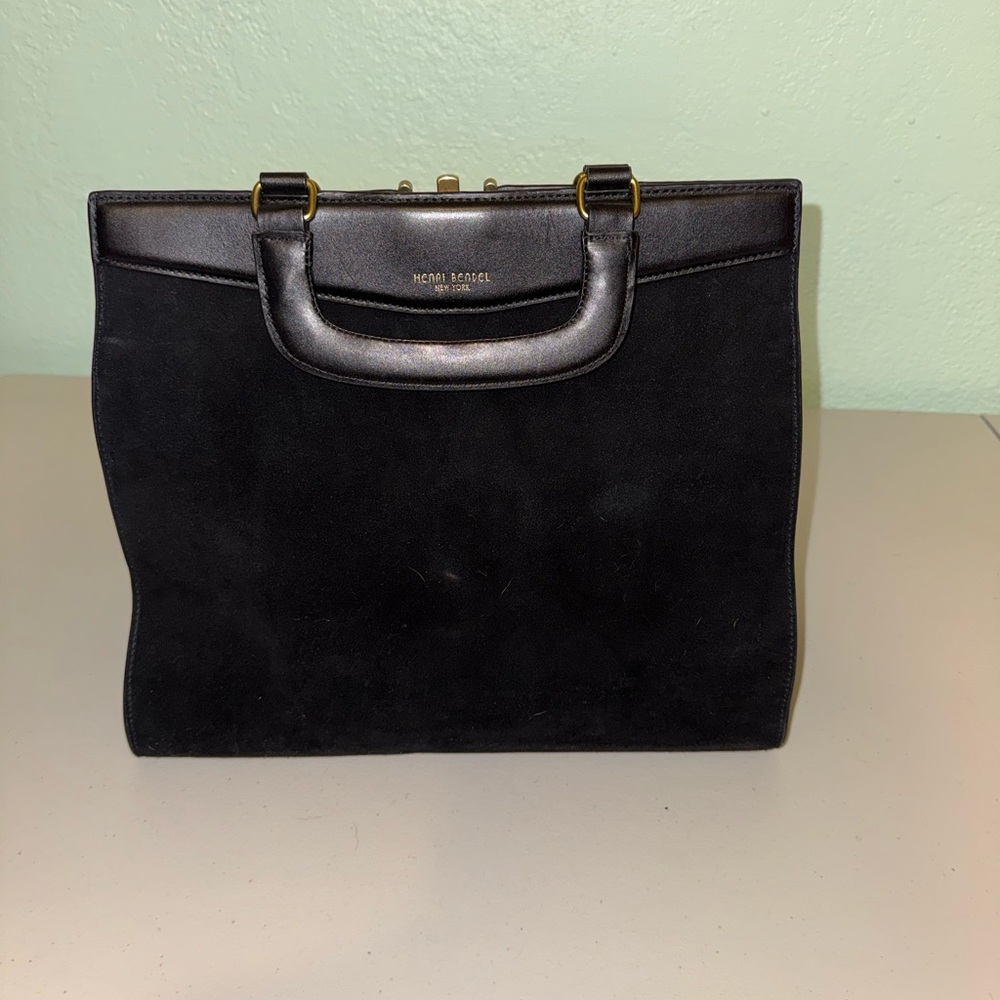 Henri Bendel Suede Black Handbag - Picture 2 of 6